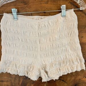 Free People Intimately In Bloom Shorties ruffle bloomer shorts ivory